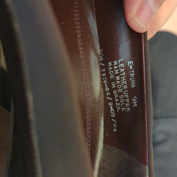 Etienne Aigner Vintage 'Trina' Block Heel Slip On Leather/Nylon Stretch Sz. 9M - Picture 9 of 13